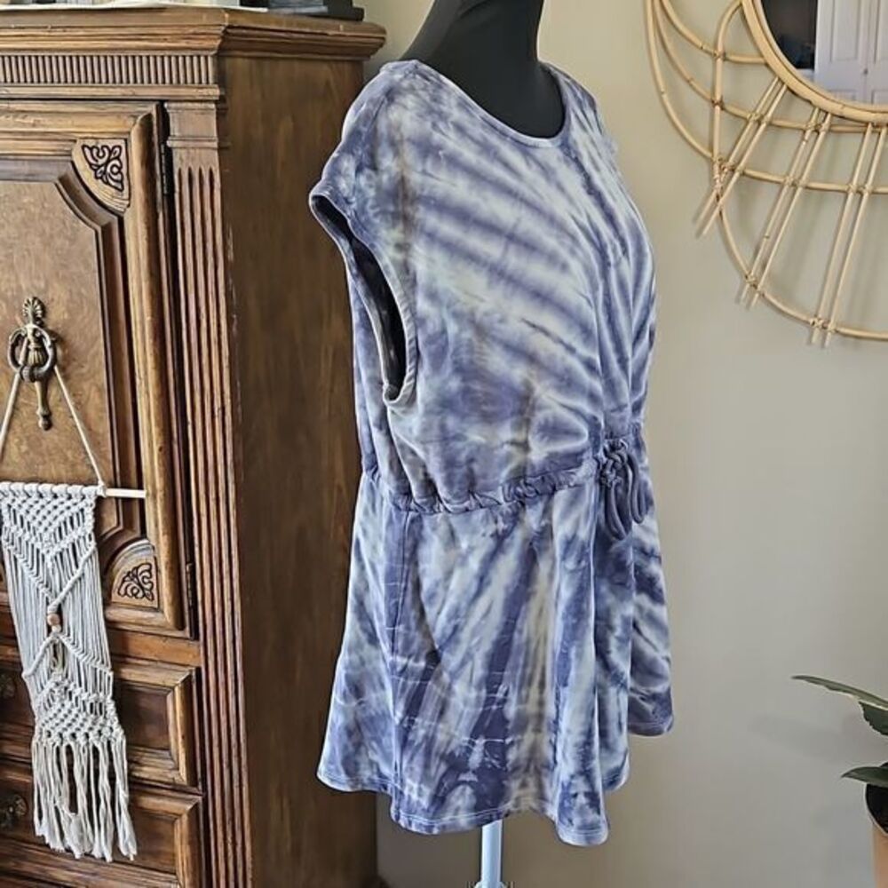 H&M Purple Cloud Tie Dye Adjustable Drawstring Waist Sleeveless Romper Sz L/XL - Picture 3 of 12